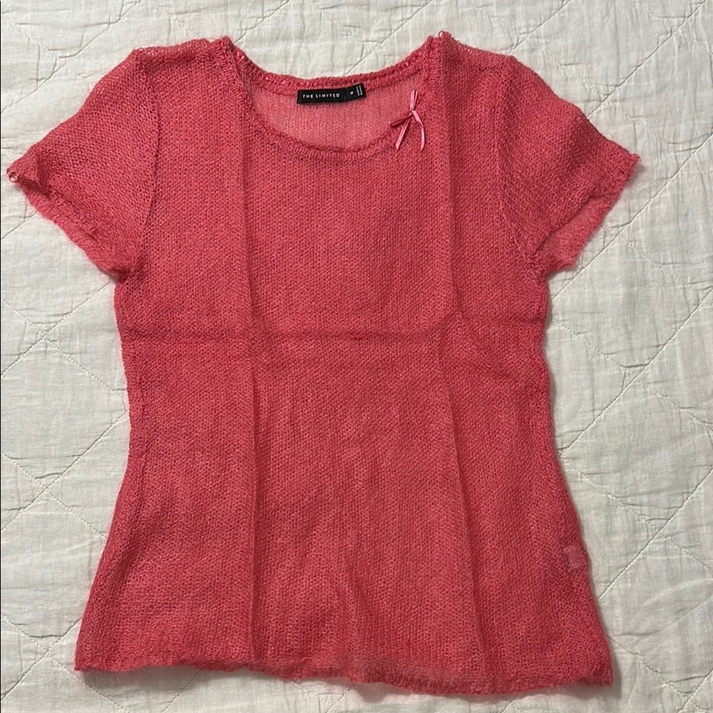 Vintage Pink Mesh Knit Top from The Limited Medium